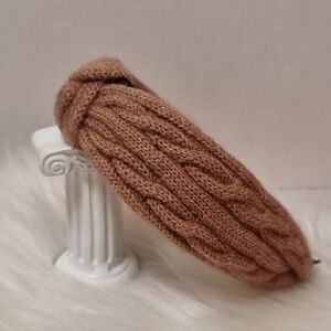 CABLE RIBBED SWEATER KNIT HEADBAND dark khaki